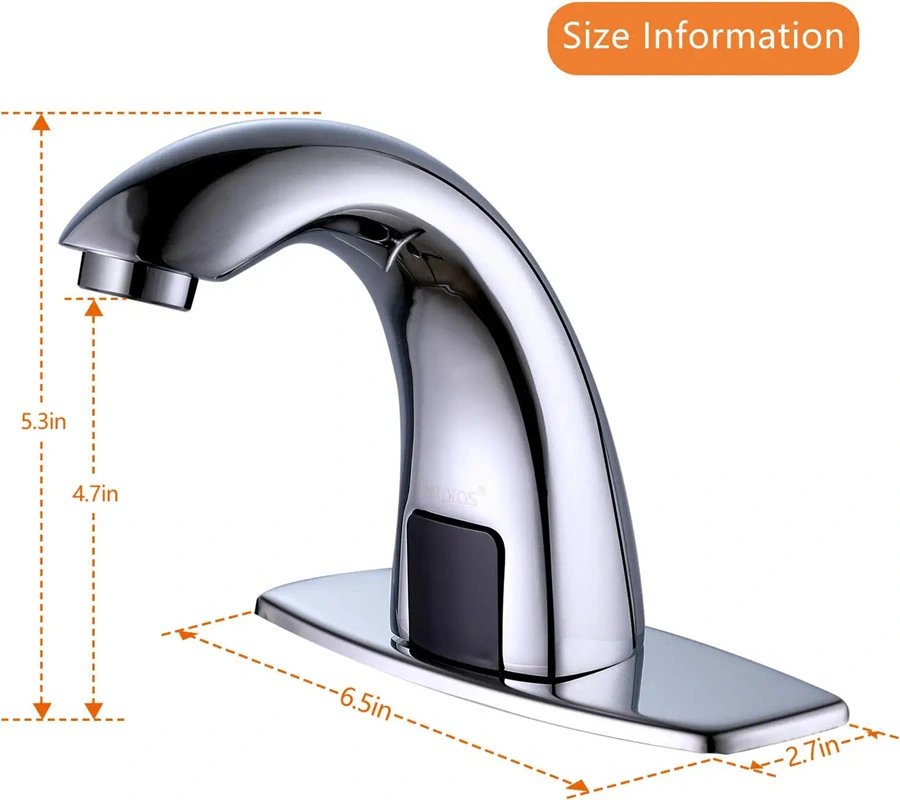 Charming Water Automatic Sensor Touchless Bathroom Sink Faucet with Hole Cover Plate