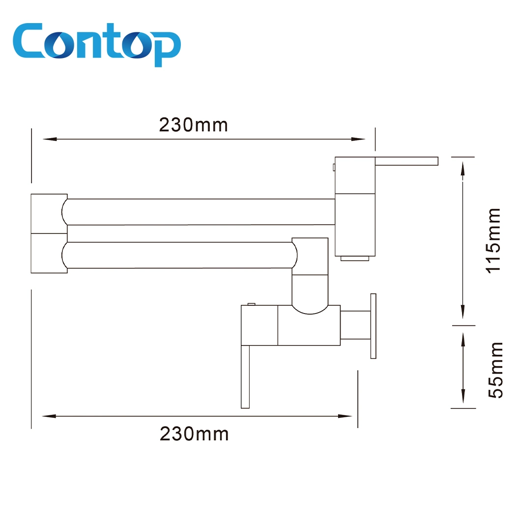 Wall Mounted Folding Brushed Brass Single Cold Kitchen Faucet